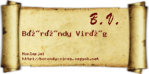 Böröndy Virág névjegykártya